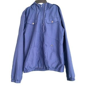 Volcom Boys Size Large Blue Hooded Outdoor Jacket Zip Up